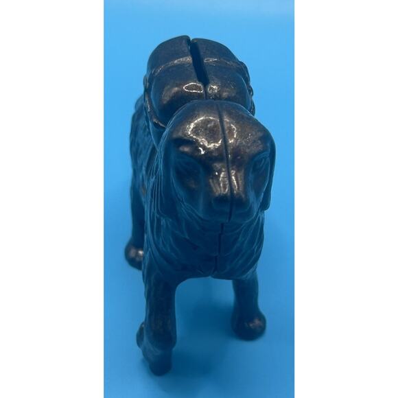 Vintage A.C. Williams Cast Iron Black Working St. Bernard Bank With Pack 5.5" - Picture 3 of 6